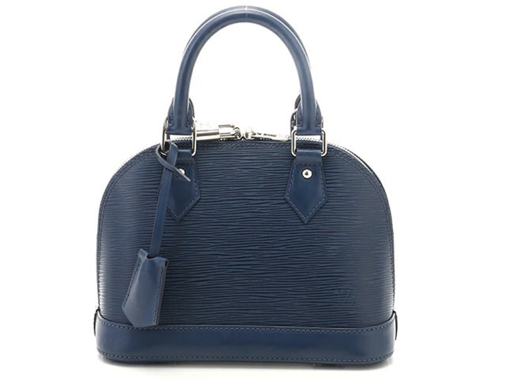 LOUIS VUITTON Alma Bag Shoulder Handbag Epi Leather Indigo Blue Navy Blue